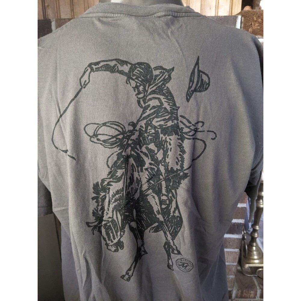 Men's Short Sleeve Graphic Tee - Gray Bucking Bronco